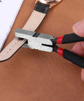 Using 2.0mm Shoe Strap Hole Puncher For Watch Bands Leather Belts Fabric Jewelry Tags And Earring Cards on a leather watch strap