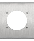 Front view of NEMA 14-50R Wall Plate 1-Gang Outlet Cover For EV Charger And RV Receptacle Built Tough Stainless Steel Mounting Plate