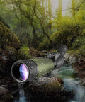 Go To 20 To 60x80 HD Spotting Scope With Tripod And Carrying Case in rain-soaked forest, emphasizing waterproof feature
