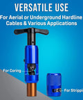 Hardline Coring And Stripping Tool Kit For 860QR Cable With 21.84 Mm Core Diameter featuring T handle and blue aluminum body