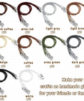 100 Piece Waxed Leather Necklace Cords With Clasps, Bulk Jewelry Making String Ropes, 20 Inch, Earth Tone Colors, displayed by color type