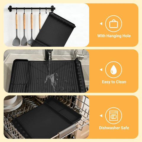 Silicone Grill Mat For Blackstone Griddles And Outdoor Grills, Heat Resistant To 450°F, Keeps Counters Clean, in sink and dishwasher