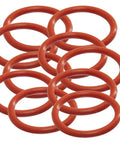Silicone O-ring, red, 1-1/4 in ID, 1-1/2 in OD, 1/8 in thick, 10-pack