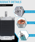 Detailed view of Plug And Play 3 Axis CNC Controller Kit With Nema 23 Stepper Motor 57x76mm showcasing internal components.
