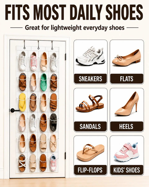 Super Sleek Over The Door Shoe Organizer With Twenty Four Clear Pockets Delivers A Game Changing Space Saving Win For Apartments And Dorms While Keeping Floors Totally Clutter Free