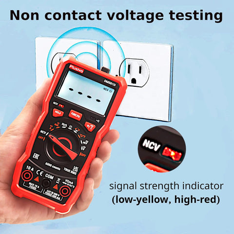 6000 Counts Digital Multimeter Auto Ranging TRMS with NCV for non-contact voltage testing near wall socket