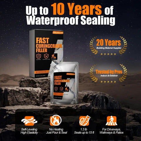 Self Leveling Concrete Crack Filler And Rapid Dry Cement Sealant For Driveways And Patios shown in packaging, 1.3 lb size.