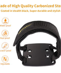 Toe Clip Straps For Peloton Bike Adjustable Metal Pedal Adapters For Regular Sneakers Clip On Toe Cages durable black steel
