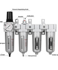 Three Quarters Inch NPT Four Stage Air Drying System with Particulate Filter, Coalescing Filter, Double Desiccant Dryers, Air Regulator, Metal Bowl, Auto Drain for Paint Spray and Plasma Cutter.