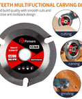 Rugged Tungsten Carbide Wood Grinding Disc For Angle Grinders, One Step Wood Carving And Shaping Wheel 4.5 Inch with 3 teeth