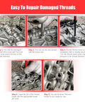M6x1.0 thread repair kit by BILITOOLS for damaged threads; HSS drill with helicoil insert for automotive use