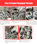 Thread Repair Kit M8x1.25 HSS Drill Helicoil Style Metric For Damaged Threads in use on metal component