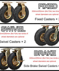 Heavy Duty Swivel Caster Wheels 2 Pack Built Tough With Smooth Riding Rubber Tires And Secure Lock Brakes on a display.
