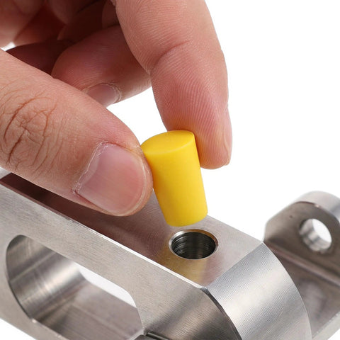 Top Tier Silicone Bottle Stoppers Assortment Kit With 250 High Temp Tapered Plugs For Powder Coating Painting Anodizing And Plating Jobs yellow plug in metal threaded hole