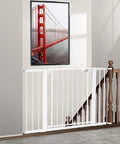 Extra Wide Baby Gate For Stairs And Doorways, Auto Close, Walk Through, Pressure Or Hardware Mounted, Expands From 29.7 To 46 Inches