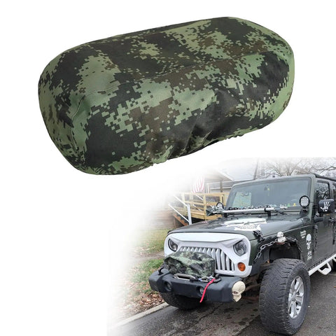 Heavy Duty Waterproof Winch Cover Camo Fits 8500 To 17500 Lb Electric Off Road Truck Hauler Accessory 21 5 X 9 5 X 7 5 In on Jeep.