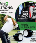 Mini Golf Brush With Detachable Magnet And Heavy Duty Nylon Bristles For Quick Clubface And Groove Cleaning On The Go Dry Scrubber Golf Accessory With 3 Year Warranty Used On Pro Tours attached to golf bag
