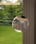 Close-up of textured aluminum frame for 10x10 Ft Hardtop Gazebo With Dual Layer Metal Roof, Galvanized Steel Canopy.
