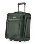 Underseat Carry-On Luggage With 28L Capacity, Sustainable Travel Bag Made From Recycled RPET, Compact 16-Inch Wheel-On Suitcase, Juniper Green