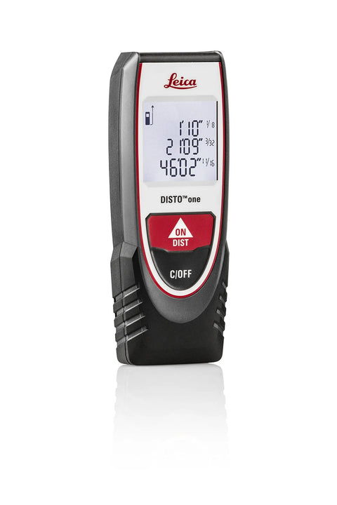 One Button Laser Distance Meter For Quick Accurate Measurements From 0.6 To 65 Feet Tape Free Height And Area Sizing Tool shown front view