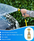 Garden Hose Quick Connector Kit Three Quarter Inch GHT Solid Brass No Leak Fittings For Water Hose in use washing car