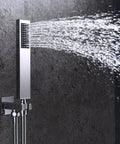 Polished Chrome Shower System With 8 Inch Rain Shower Head And Handheld, Wall Mounted Spa Vibe Shower Faucet Set spraying water