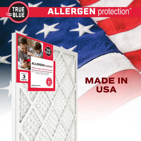 Allergen Be Gone MERV 11 Pleated Air Filter 18x20x1 For Home HVAC Furnace Electrostatic Replacement Filter 4 Pack Made In USA with flag