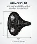 Bottom view of Casual Cruising Retro Styled Springer Bike Seat With Quilted Soft Padding, showing spring suspension and hardware included.