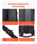 Hydration Backpack With 2L Water Bladder, 25L Large Capacity Daypack detailed view of straps and mesh back design for comfort.