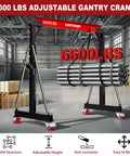 Heavy Duty 3 Ton Gantry Crane 6600 Lbs Heavy Liftin Power With Manual Trolley Hook And Shackles Portable Workshop Hoist with steel frame.