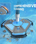 Pro Grade Heavy Duty Pool Vacuum Head And Hose Set With 360 Degree Swivel Cuff 1.5 Inch By 30 Foot Flexible Vacuum Hoses Weighted Triangular Head with Brush