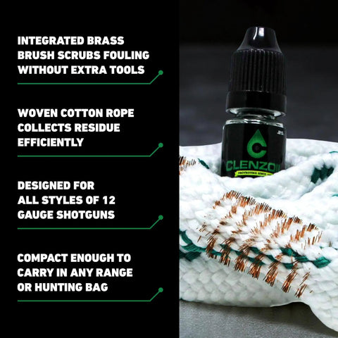 Cobra Bore Cleaner Kit For 12 Gauge Shotguns With Brass Brush Embedded In Cotton Bore Rope Gun Barrel Cleaning Tool For Fouling Lead Buildup And Easy Maintenance