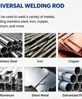 Materials compatible with Low Temperature Universal Welding Rod Set 24 Pcs For Aluminum Stainless Steel Iron No Flux Required