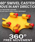Bulletproof Heavy Duty Machinery Skates 4 Ton Load Capacity Stainless Steel Equipment Movers With Reinforced Handle Smooth Rolling Turntable For Shop And Warehouse Gear featuring 360° swivel casters for easy movement.