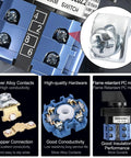 Close-up of Universal Rotary Cam Selector Changeover Switch SZW26 20 D2022 showing silver alloy contacts and flame-retardant PC material.