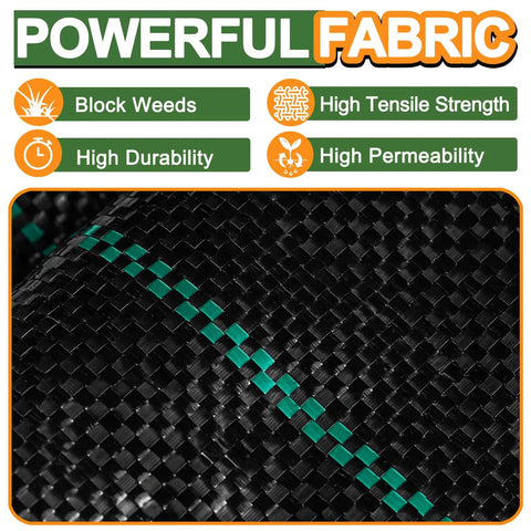 Close-up of Garden Weed Barrier Landscape Fabric 4 Ft By 50 Ft 2 Pack Premium Weed Control Cloth showcasing its woven texture.