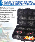 Must Have Pocket Fishing Kit With 140 Pcs Swivels And Snaps, 6 High Strength Types Plus Beads, Heavy Duty Metal Construction Stored In Clear Plastic Box For Quick Access On Freshwater And Saltwater Angling.