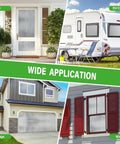 16 By 10 Foot Bubble Double Reflective Insulation Roll With Foam Core Thermal Shield For RV Windows And Interior Doors Featuring Self Adhesive Pads To Squash Those Chilly Drafts And Keep Your Space Toasty used on a door, RV, garage, and window.