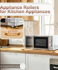 8 Pack Self Adhesive Appliance Casters Wheels demonstrating 360 Degree Swivel for Kitchen Appliances