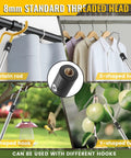 Telescoping Drapery Pull Rod 36 To 63 Inches, Heavy Duty Stainless Steel Curtain Wand With Soft Sponge Grip, Lightweight Extension Pole For Curtains, Black And Yellow with 8mm threaded head and hook attachments