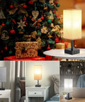 Gray Bedside Lamp With Dual USB Ports USB C And USB A For Nightstand Or Small Desk, Chill Light That Charges Your Phone, Tablet, Or Kindle Even When The Light Is On Or Off, Bulb Not Included