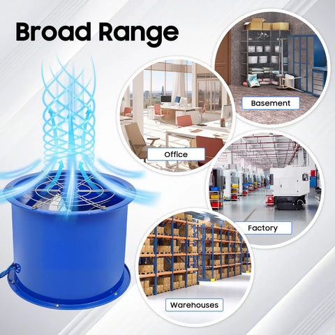 16 Inch Industrial Axial Blower For Paint Booth Exhaust And Big Time Ventilation with use in office, warehouse, factory