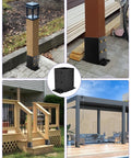 2 Pack Heavy Duty 4x4 Post Base Bracket Set With Anti Corrosion Coated 13GA Solid Steel Inner Size 3.5x3.5 Inches in various installations
