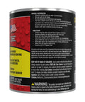 Back view of 32 oz DIY Friendly Liquid Rubber Sealant Coating can with instructions on usage and warnings displayed.