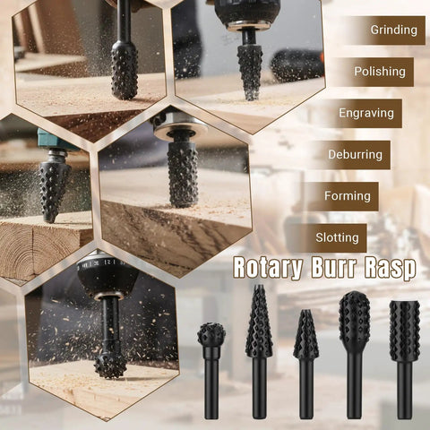 Pro Grade Wood Carving Disc Kit For 4 And 4.5 Inch Angle Grinders With 7/8 Inch Arbor Includes Five Carving Discs in use with wood