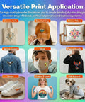 Collage showing various products with designs using Direct To Film Roll 13 Inch By 328 Feet A3 Plus PET.