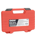 Heavy Duty Coil Spring Compressor With Detent Locks And Built In Safety Gauge kit in red carrying case for auto suspension service