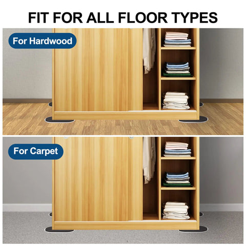Heavy Duty Furniture Sliders 9.5 Inch Oval Moving Pads 8 Pack for Carpet and Hardwood Floors, Reusable Sofa Bed Table Desk Movers With EVA Foam Backing and PE Plastic Plate, Quick and Easy Furniture Shifts on Any Surface Beige