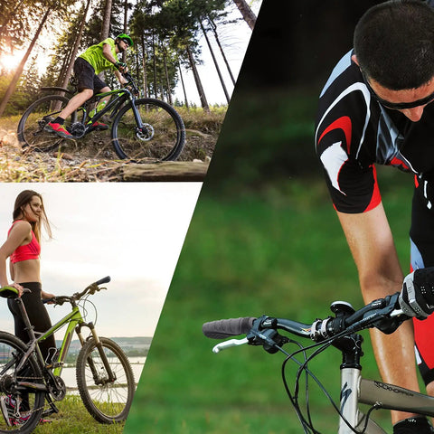 Cyclists using antislip bicycle handlebar grips protector for mountain road and folding bikes black and grey soft TPR rubber