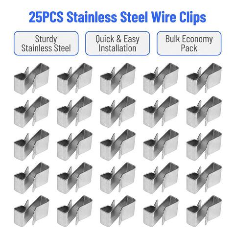 25 Pack Heavy Duty Trailer Wire Clamps Stainless Steel Cable Management Brackets for secure wiring installations.